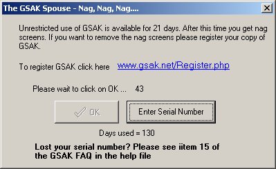 GSAK Nag Screen